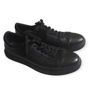 Zanzara Black Leather Sneakers Mens 11.5 ZZ1673L Low Top Lace up Shoes